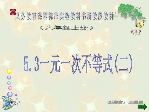 5.3 一元一次不等式 课件6(数学浙教版八年级上册)