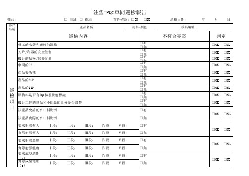 注塑IPQC车间巡检报告