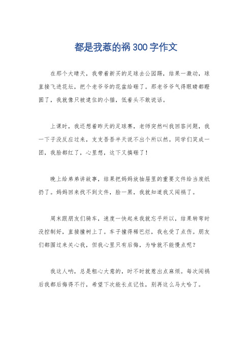 都是我惹的祸300字作文