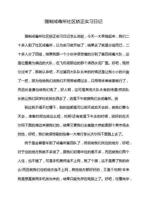 强制戒毒所社区矫正实习日记