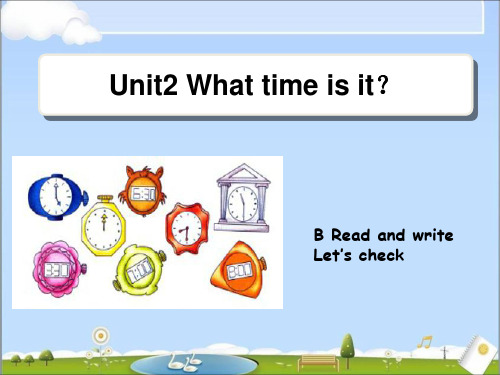 人教版PEP英语四年级下册Unit2 What time is itRead__and__write课件等