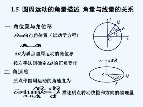 圆周运动的角量描述角量与线量的关系