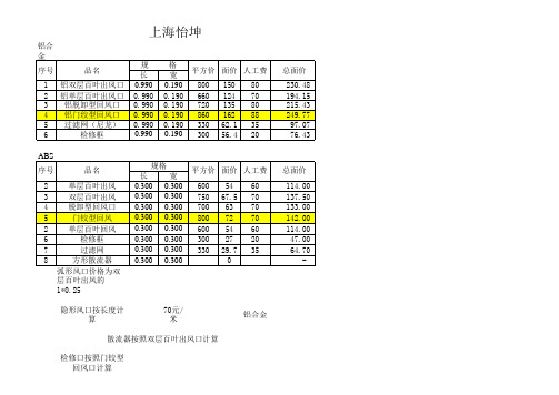 风口计算公式