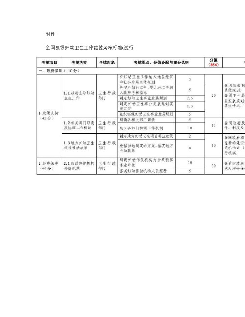 妇幼绩效考核自查表