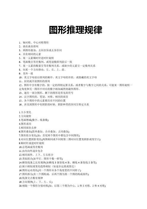图形推理规律