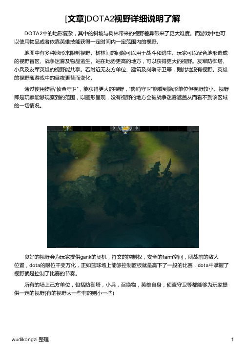 [文章]DOTA2视野详细说明了解