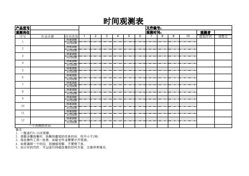 标准工时观测表-动作分解版(A4打印版)