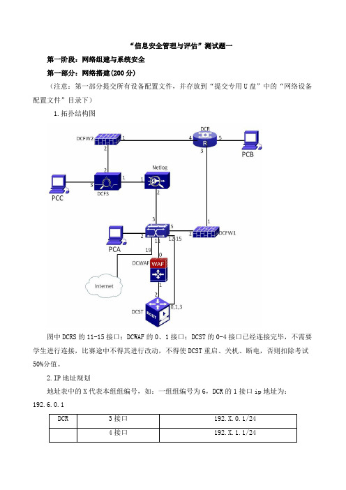 信息安全管理与评估测试题20套