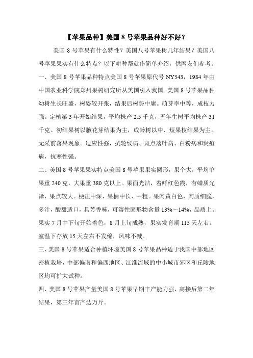 【苹果品种】美国8号苹果品种好不好?