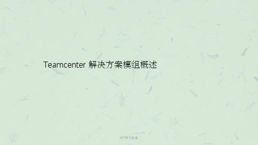 Teamcenter模组概述课件