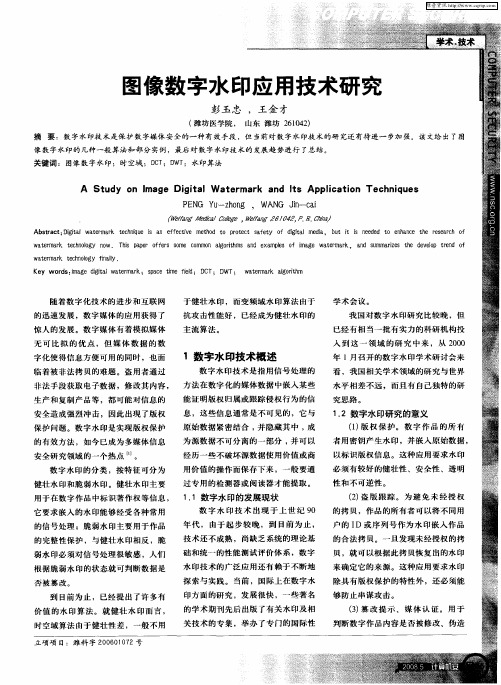 图像数字水印应用技术研究