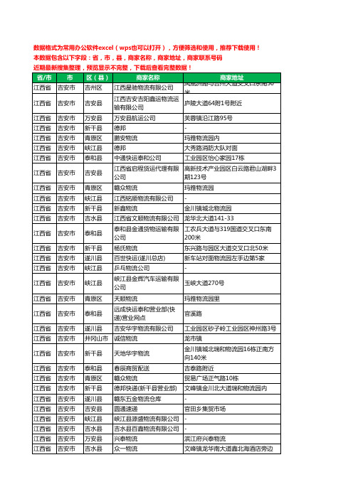 新版江西省吉安市托运工商企业公司名录名单黄页大全454家