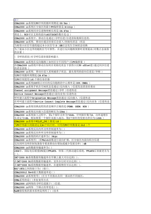 中国电信全业务竞赛题库