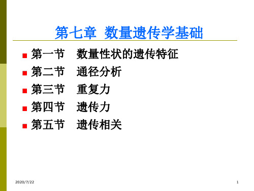 第七章数量遗传学基础