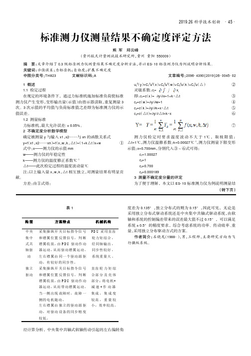 标准测力仪测量结果不确定度评定方法