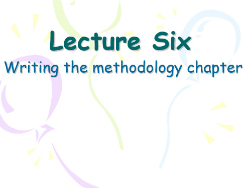 材料和方法Writing the methodology chapter