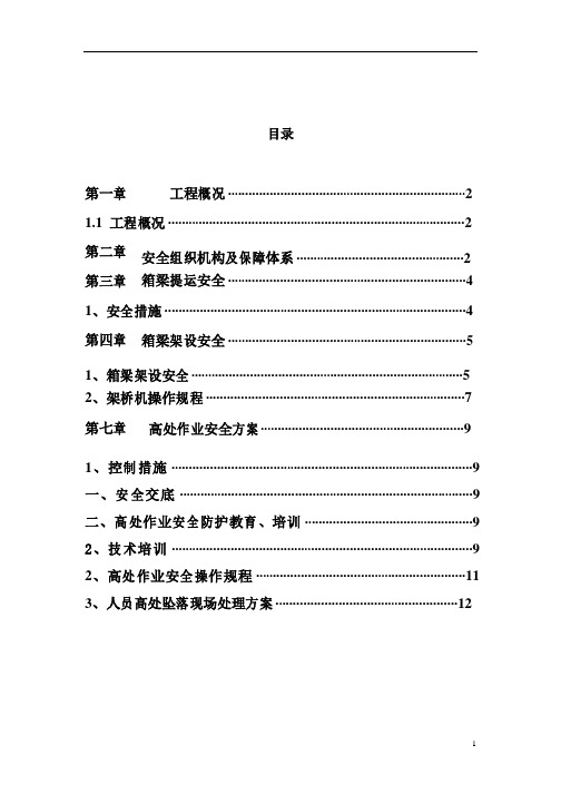 箱梁架设安全专项方案