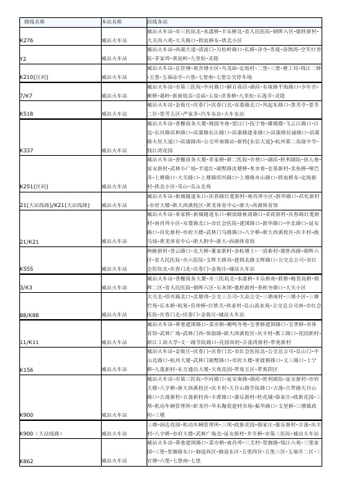 杭州城战公交路线