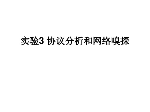 实验3协议分析与网络嗅探