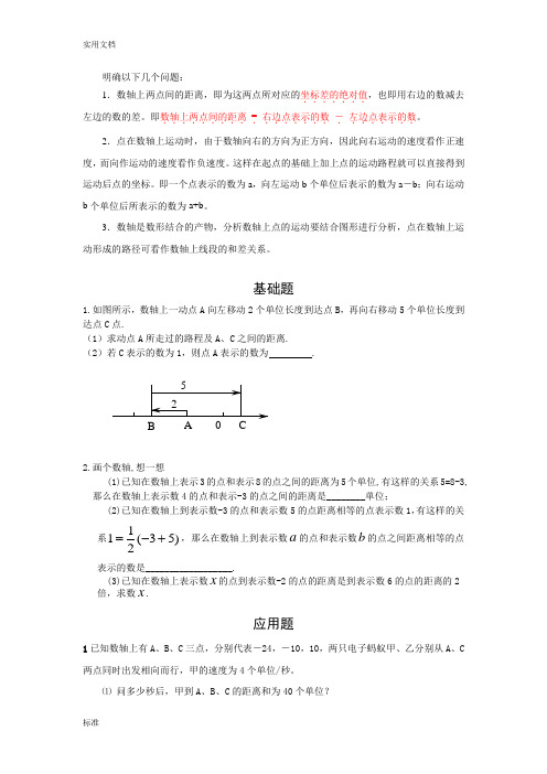 北师大数学_初一上_数轴动点专题整理