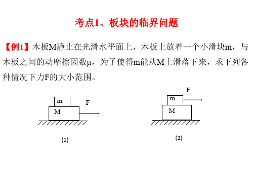 板块的临界问题-物理专题