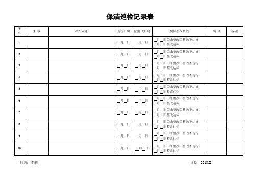 2.保洁巡查记录表