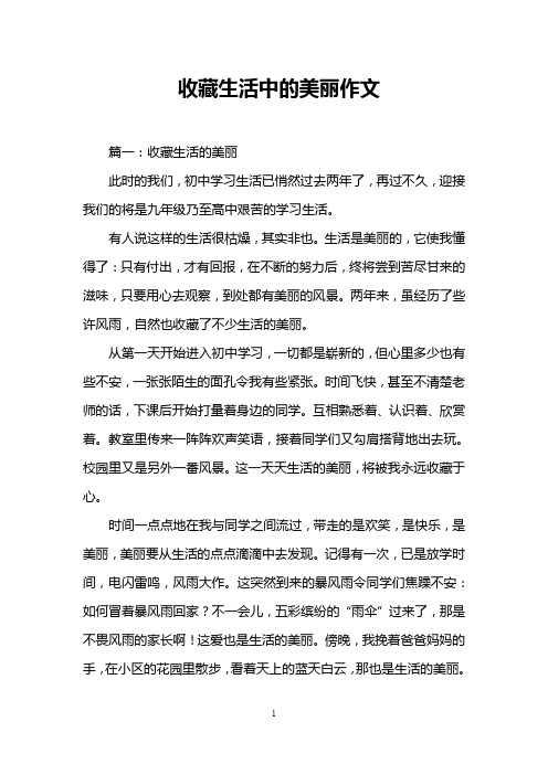 收藏生活中的美丽作文