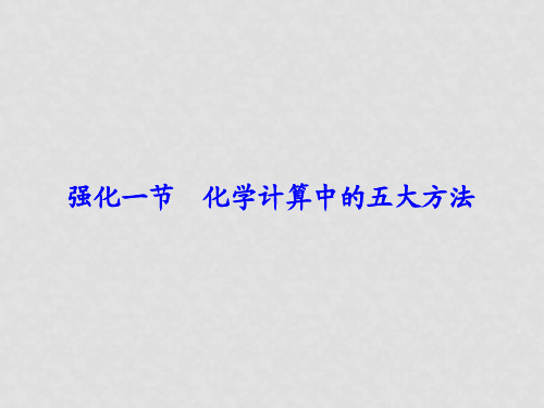 高考化学总复习 第1章 强化1节 化学计算中的五大方法精品课件 新人教版 (1)