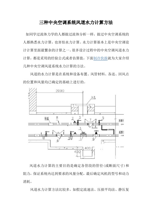 三种中央空调系统风道水力计算方法