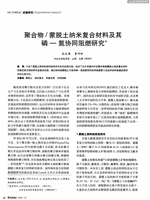 聚合物／蒙脱土纳米复合材料及其磷——氮协同阻燃研究