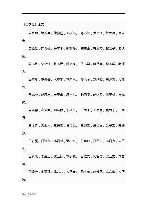 三字经、百家姓、千字文、弟子规