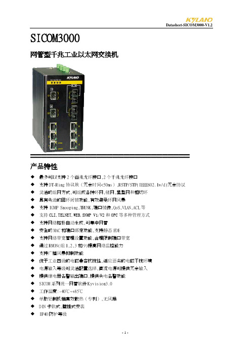 SICOM3000网管型千兆工业以太网交换机