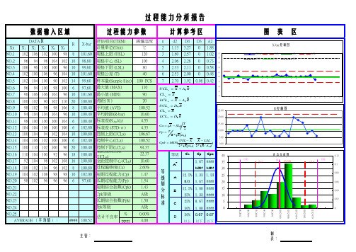 过程能力分析报告 图表 