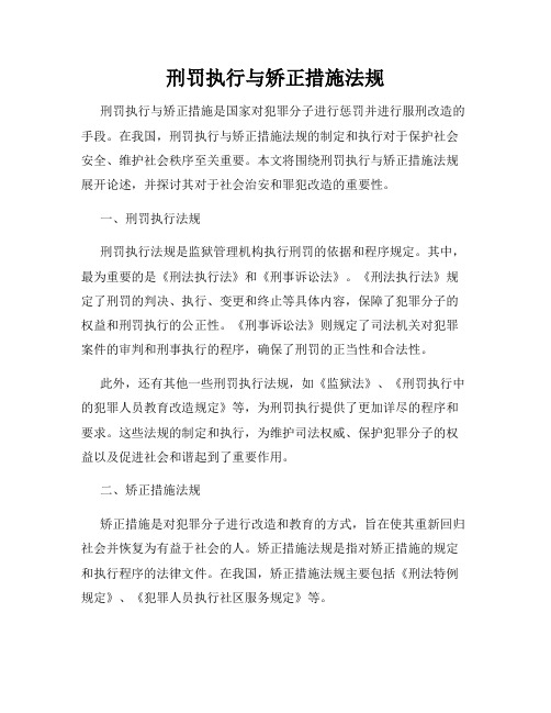 刑罚执行与矫正措施法规