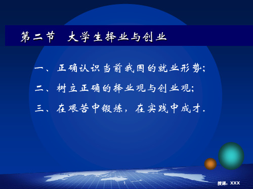 正确认识当前我国的就业形势PPT参考