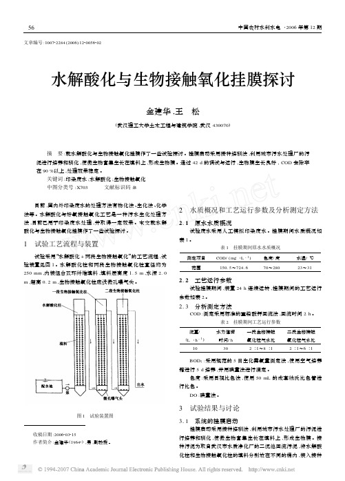 水解酸化与生物接触氧化挂膜探讨