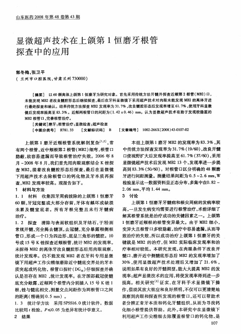 显微超声技术在上颌第1恒磨牙根管探查中的应用