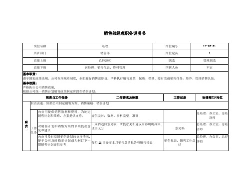 北京xx房地产销售部职务说明书1210(黄)