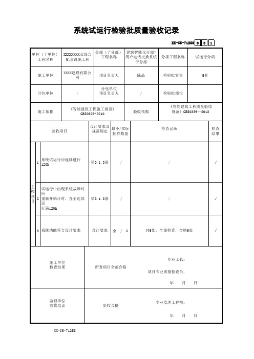 系统试运行检验批质量验收记录 (1)