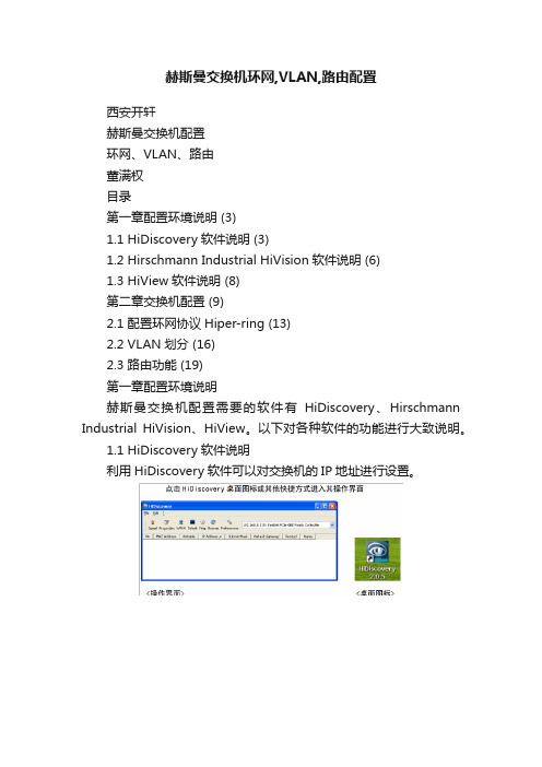 赫斯曼交换机环网,VLAN,路由配置