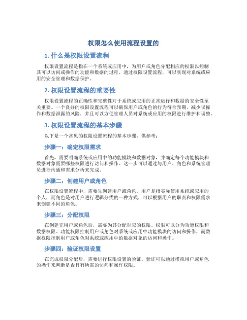 权限怎么使用流程设置的