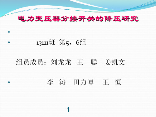 电力变压器分接开关调压5和6组解析