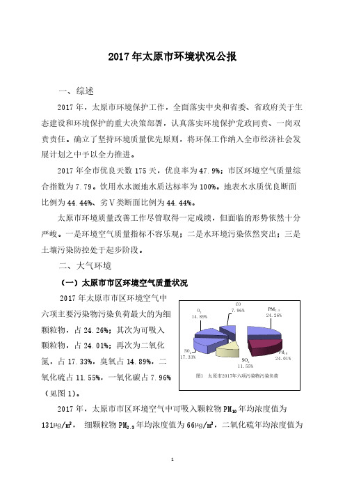 2017年太原环境状况公报