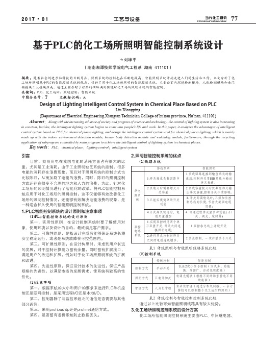 基于PLC的化工场所照明智能控制系统设计