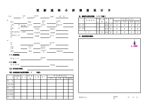 更新造林小班调查设计卡