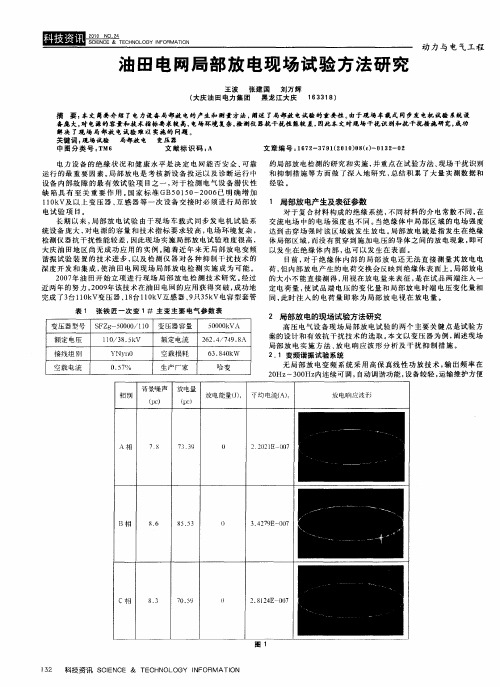 油田电网局部放电现场试验方法研究