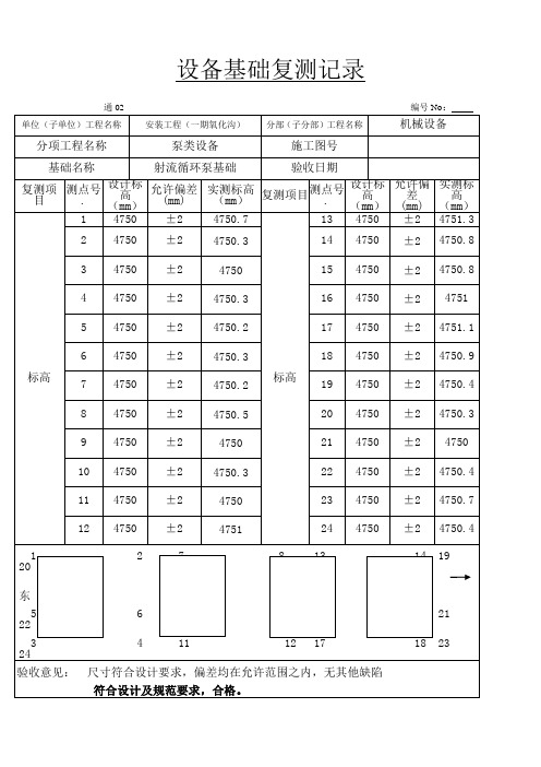 设备基础复测记录