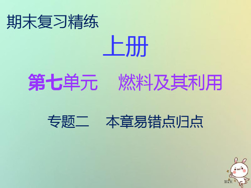 九年级化学上册期末复习精炼第七单元燃料及其利用专题二本章易错点归点