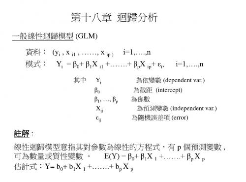 一般线性回归模型(GLM)1