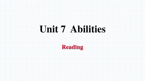 牛津译林版英语七年级下册 (Abilities)Reading 习题课件